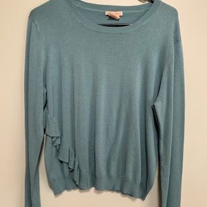 Ruffled design sweater